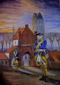 Gemälde, Schwedenwache, Lübscher Tor, Wismar, Illustration History-Reihe